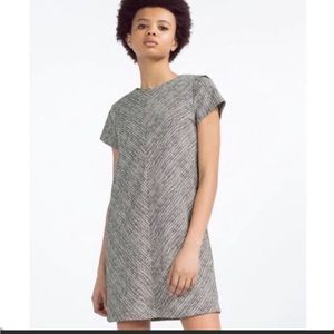 Zara Basic Textured Short Sleeve Dress